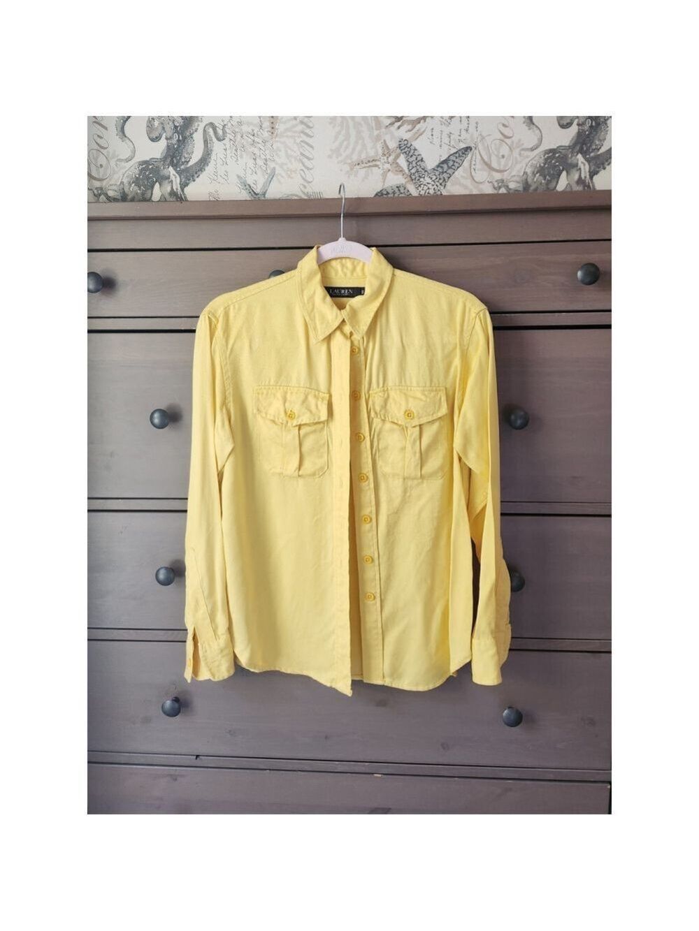 Women's Lauren Ralph Lauren Yellow Button Down Shirt Size XS , TP